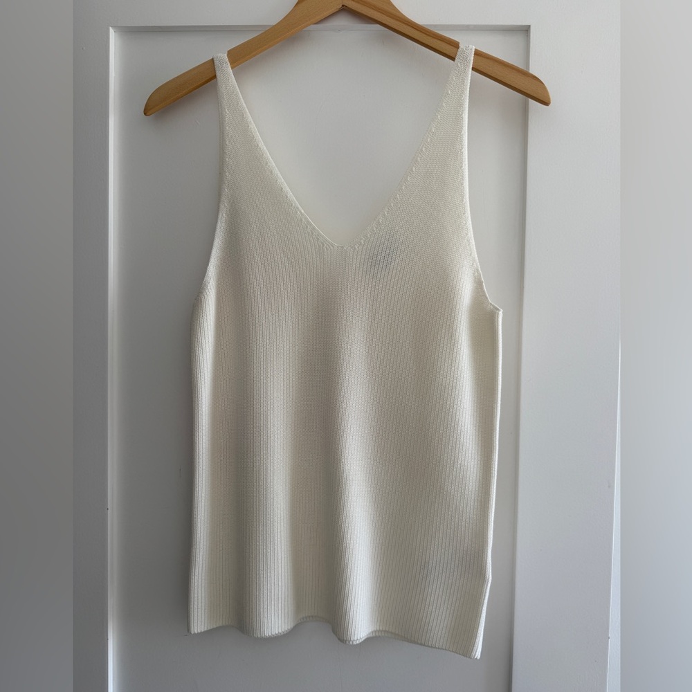 Cos Cream V-Neck Knit Tank Top